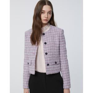 질스튜어트 뉴욕 여성 24SS 핑크 체크 패턴 코튼혼방 트위드자켓 JSJA4B250P2