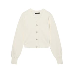질스튜어트 뉴욕 여성 24SS 아이보리 크리스탈 버튼 브이넥 긴팔 가디건 JSSW4B250IV