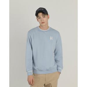 헤지스골프  (HUTS5A991B1)  25SS 블루 남성 에센셜 배색 포인트 맨투맨