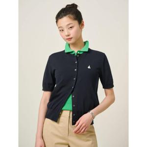 [빈폴레이디스] 라운드넥 5부 소매 카디건  네이비 (BF545AC03R)