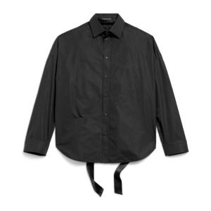 발렌시아가 블랙 코튼 포플린 레이스업 셔츠 831657 TRM28 1000