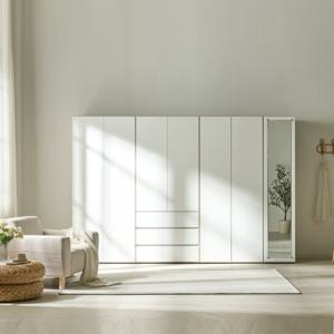 (착불)로쏘 블랑 LPM 2800 옷장 이불장 3서랍 거울 옷장 세트