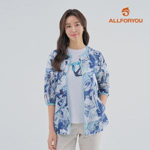 [올포유] [모델착장] 여성 펀칭 프린트 7부 집업 자켓 ALKKM4211-920