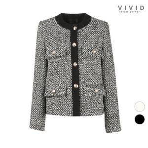 [비비드시크릿가너]VIVID 클래식콤비 누빔안감 트위드겨울자켓