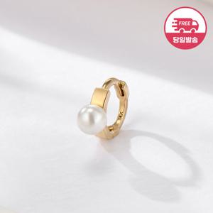 [비앤비골드] 당일발송 14K 클래식 진주 미니 원터치 링 피어싱 S 한쪽 JAE40833