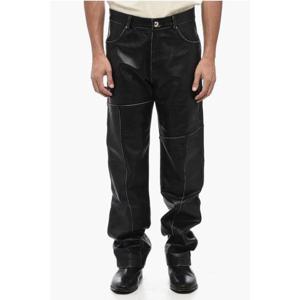 앤더슨벨 스트레이트 팬츠 DRESZEN LEATHER PANTS APA674M Black