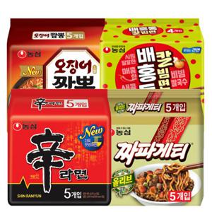 농심 신라면5봉+짜파게티5봉+오징어짬뽕5봉+배홍동칼빔면4봉