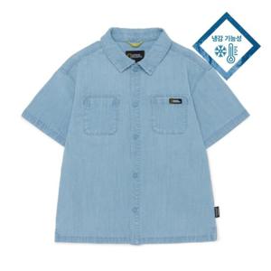 내셔널지오그래픽 키즈 데님 반팔 셔츠_라이트블루 (K252USH030059)