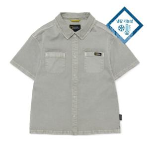 내셔널지오그래픽 키즈 데님 반팔 셔츠_라이트그레이 (K252USH030091)