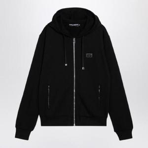 DOLCE&GABBANA 로고 플라크가 있는 검은색 스웨트셔츠 G9IF0TG7JYX/Q_DOLCE-N0000