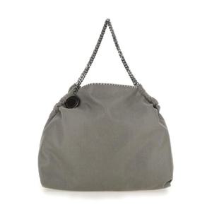 STELLA MCCARTNEY Grey Shoulder Bag  with Diamond Like Chain and Logo Charm on the Front in Ecoleather Woman 7B0141W91321220