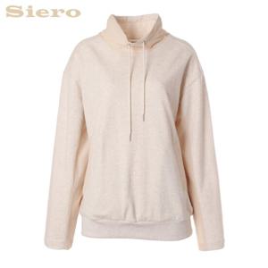 [시에로]스트링 넥 우븐배색 맨투맨 티셔츠 SI2TSF821