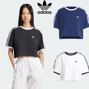 아디다스 adidas JC8151 Adicolor 여자 3스트라이프 루즈핏 크롭 반팔 티셔츠
