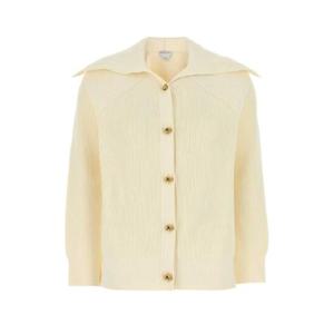 BOTTEGA VENETA 놋 버튼 코튼 리브 가디건 1939232