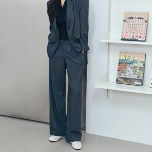 플라스틱아일랜드  (PR7WP361)  BEIGE 투턱 와이드 팬츠