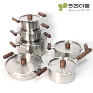 키친아트 멘토 스텐 인덕션냄비 6종세트