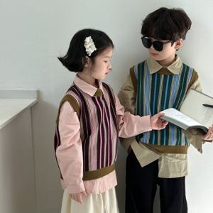 [베이비맥스] 라즈 세로줄 니트 조끼 R12361