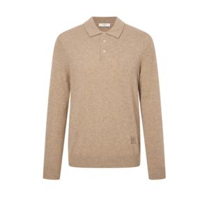 헤지스 골프 24FW 가격인하간절기필수템ONLINE EXCLUSIVE베이지멜란지 남성 퓨어 캐시미어 100% 카라 니트