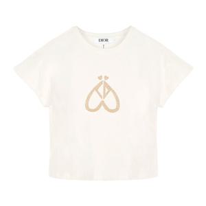 디올 KIDS 크림 CD 로고 티셔츠 4SBM13TEE3 014