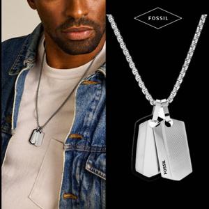 파슬 Fossil JF03996040 남자 여자 쉐브론 독택 목걸이