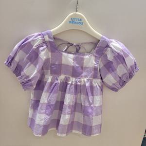[리틀밥독] H242MWP03W보라골드체크T/S