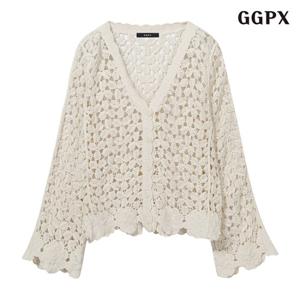 [GGPX]브이넥 뜨개자수 가디건 (GPBCK004D)