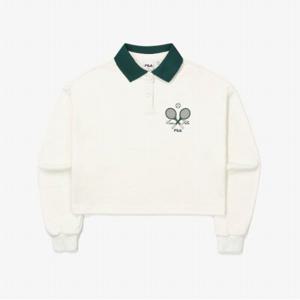 [FILA] 여성 테니스 카라배색 맨투맨 (FS2POE3354F_OWH)