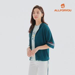 [올포유] [모델착장] 여성 소매 장식 후드 7부 니트 집업 가디건 ALSCL3211-904_G