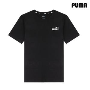 푸마 스몰로고 클래식 남자 여성 반팔티 티셔츠 블랙 586668-01