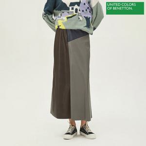 [베네통] 페이크 레더 스커트 BASK91261_BR