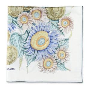 페라가모 실크 선플라워 프린트 스카프 310196780054 AVORIO AC