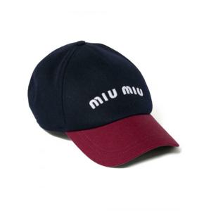 [MIU MIU] 여성 햇 드릴 코튼 베이스볼 캡 5HC179ACQ1 F041L BLUBORDEAUX /9