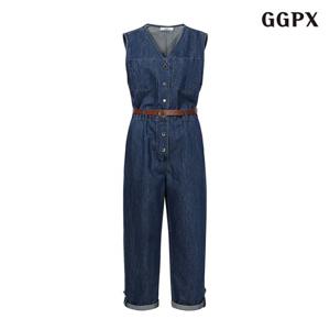[GGPX]데님 브이넥 점프수트 (GPAOW025D)