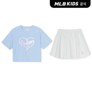 [MLB키즈 공식] 하트 스포티브 여아 티셔츠 세트 LA (L.SKY BLUE) 7FS1H0153-07SBL