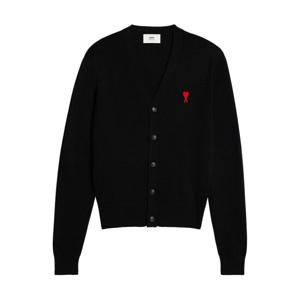 (명품) 아미 하트 로고 울 가디건 블랙 BFHKC00