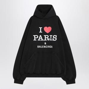 발렌시아가 I LOVE PARIS 그래픽 블랙 후드티 803265TRVM6 1041