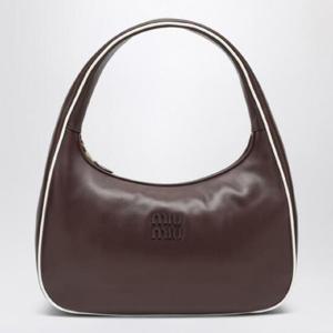 MIU MIU Brown white leather handbag 5BC183OOO2IBP/Q_MIU-F03XH
