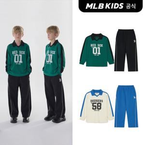 [MLB키즈]바시티 스포츠 넥카라 티셔츠 셋업 (2color)7AS1VA244-SET