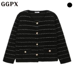 [지지피엑스]노카라 스트라이프 퍼 가디건 (GOAKG036F)