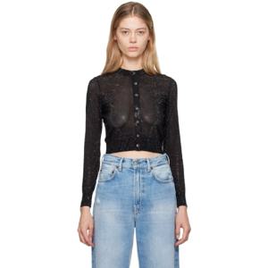 25 SS 알렉산더왕 여성 블랙 핫픽스 비즈 가디건 242187F095001