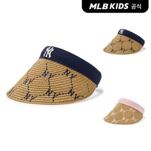 [MLB키즈 공식] 25SS 다이아 모노그램 라피아 썬캡 (2color) 7ASCMD253
