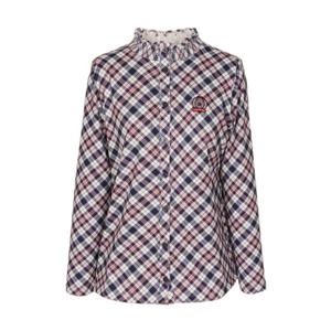 [크로커다일레이디]체크 스모킹넥 로고 셔츠_CLCSTS202