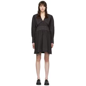 25 SS 가니 여성 블랙 오가닉 코튼 미니 드레스 221144F052030