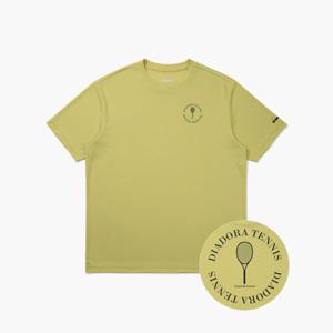 [디아도라] 라켓 그래픽 메쉬 반팔 티셔츠 YELLOW