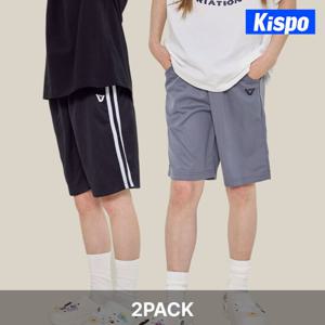 [키스포] 심플+2선라인 5부팬츠 2PACK