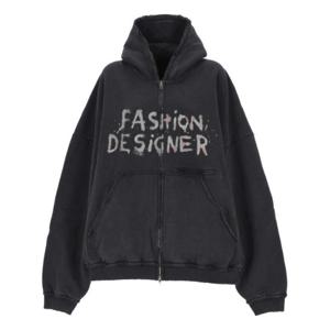 발렌시아가 후드 티셔츠 808227 TSVC31041 Faded Washed Black