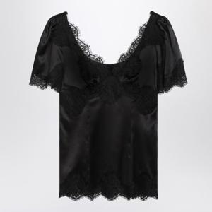 돌체앤가바나 실크 블렌드 새틴 앤 레이스 탑 F7U44TFURAG N000