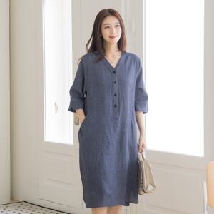 엄마옷 마담4060 반오픈브이넥원피스 여성원피스 -ZOP2504009-