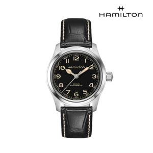 [해밀턴]H70405730 카키 필드 38mm 블랙 가죽 남성 시계