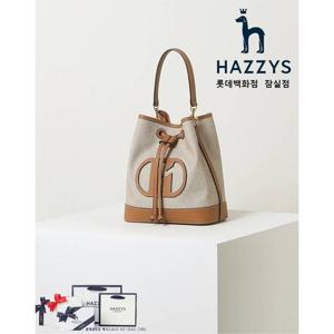 HIBA4F103I2_여성 아이보리 H소가죽 패치 베이지 버킷백